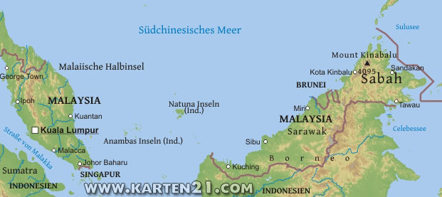 Karte von Malaysia – Karten21.com